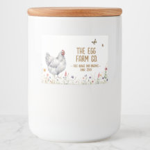 Autocollant Rectangle Ferme Aquarelle Poule Grise