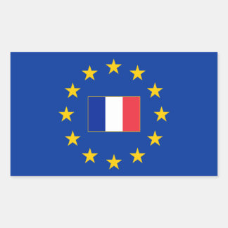 Autocollant rectangle France Union européenne