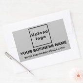 Autocollant Rectangle Gris avec Site Web d'Entrepr (Enveloppe)