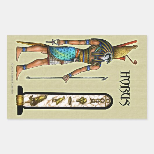 Autocollant rectangle Horus (Devant)