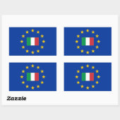 Autocollant rectangle Italie de l'Union européenne (Feuille)