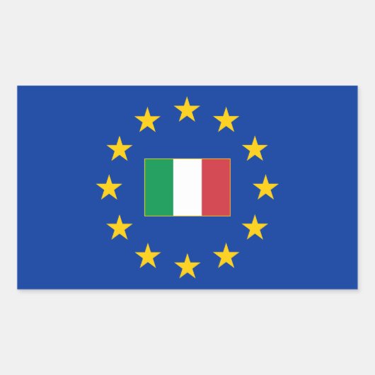 Autocollant rectangle Italie de l'Union européenne (Devant)