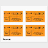 Autocollant rectangle orange Halloween d'affaires (Feuille)