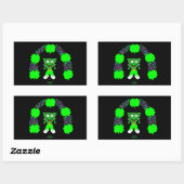 Autocollant rectangle Saint Patrick's FrankenChees (Feuille)