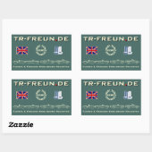 Autocollant rectangulaire 2 - amis TR (Feuille)