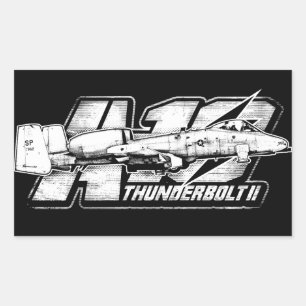 Autocollant rectangulaire A-10 Thunderbolt II