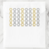 Autocollant rectangulaire à motif argent et or (Sac)