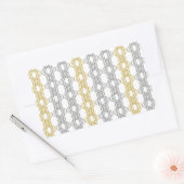 Autocollant rectangulaire à motif argent et or (Enveloppe)