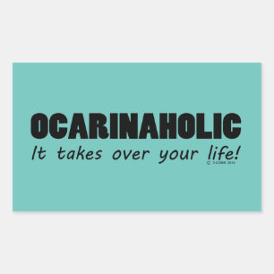 Autocollant rectangulaire à vie ocarinaholique