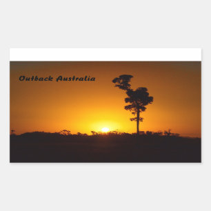 Autocollant rectangulaire au coucher du soleil en