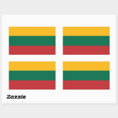 Autocollant rectangulaire avec drapeau de la Litua (Feuille)