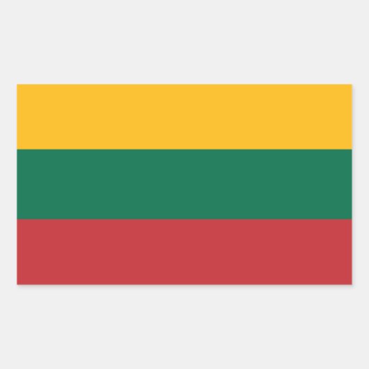 Autocollant rectangulaire avec drapeau de la Litua (Devant)