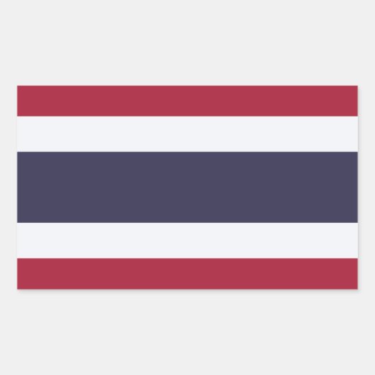 Autocollant rectangulaire avec drapeau de la Thaïl (Devant)