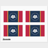 Autocollant rectangulaire avec drapeau de l'État d (Feuille)