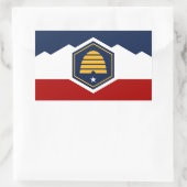 Autocollant rectangulaire avec drapeau de l'Utah, (Sac)