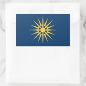 Autocollant rectangulaire avec drapeau de Macédoin (Sac)