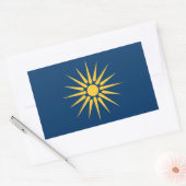 Autocollant rectangulaire avec drapeau de Macédoin (Enveloppe)