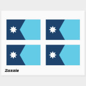 Autocollant rectangulaire avec drapeau du Minnesot (Feuille)