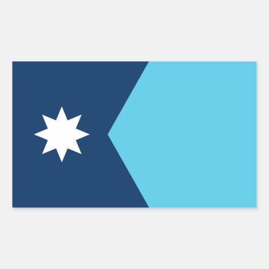 Autocollant rectangulaire avec drapeau du Minnesot (Devant)