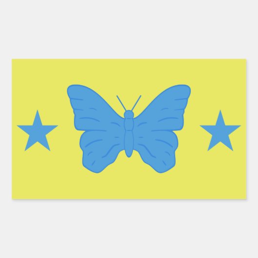 Autocollant rectangulaire avec le drapeau de Bady (Devant)