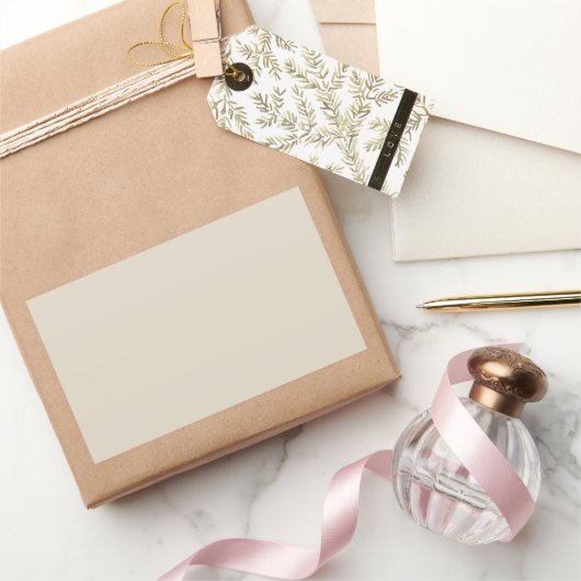 Autocollant rectangulaire blanc os (Cadeaux)