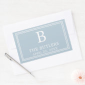 Autocollant rectangulaire bleu poussiéreux moderne (Enveloppe)