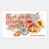 Autocollant rectangulaire Citrouille et fleurs d'a (Devant)