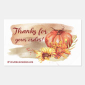 Autocollant rectangulaire Citrouille et fleurs d'a (Devant)