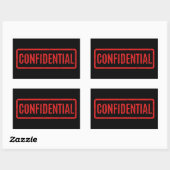 Autocollant rectangulaire confidentiel à support n (Feuille)