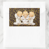 Autocollant rectangulaire d'anges chantant Noël mi (Sac)