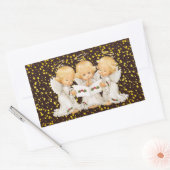 Autocollant rectangulaire d'anges chantant Noël mi (Enveloppe)