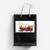 Autocollant rectangulaire d'anniversaire de train