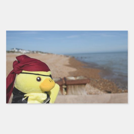 Autocollant rectangulaire Danny Duck le Pirate (Devant)
