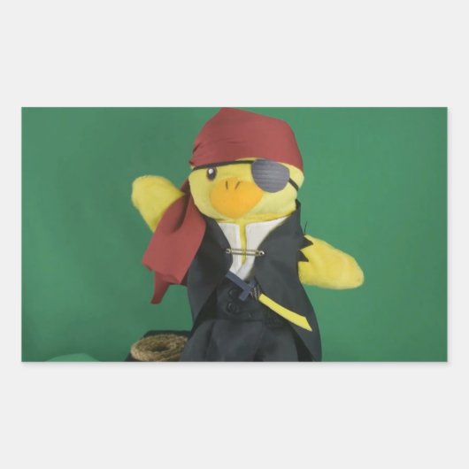 Autocollant rectangulaire Danny Duck le Pirate (Devant)