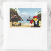 Autocollant rectangulaire Danny Duck le Pirate (Sac)