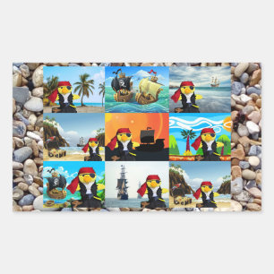 Autocollant rectangulaire Danny Duck le pirate