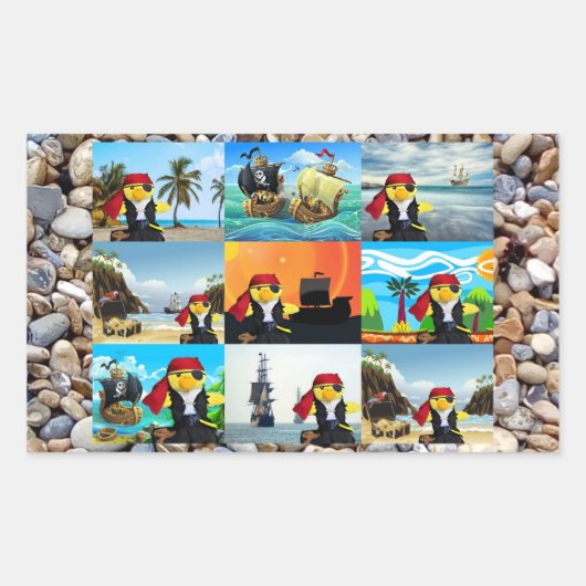 Autocollant rectangulaire Danny Duck le pirate (Devant)