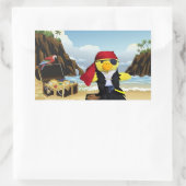 Autocollant rectangulaire Danny Duck le pirate (Sac)