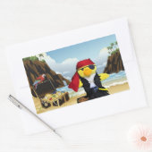 Autocollant rectangulaire Danny Duck le pirate (Enveloppe)
