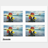 Autocollant rectangulaire Danny Duck le Pirate (Feuille)