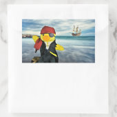 Autocollant rectangulaire Danny Duck le Pirate (Sac)