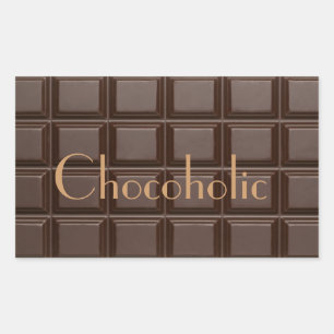 Autocollant rectangulaire de barre de chocolat