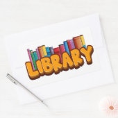 Autocollant rectangulaire de la bibliothèque (Enveloppe)