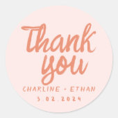 Autocollant rectangulaire de mariage rétro écritur (Devant)