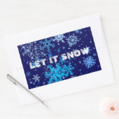 Autocollant rectangulaire de neige de Noël (Enveloppe)