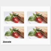 Autocollant rectangulaire de nourriture italienne (Feuille)
