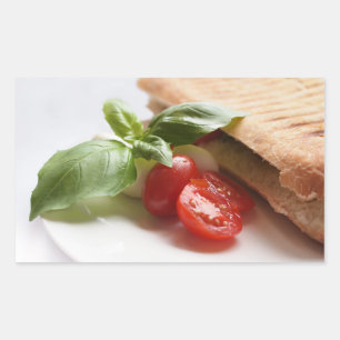 Autocollant rectangulaire de nourriture italienne