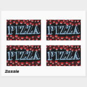 Autocollant rectangulaire de pizza (Feuille)