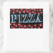 Autocollant rectangulaire de pizza (Sac)