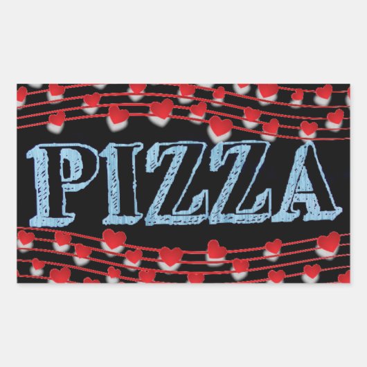Autocollant rectangulaire de pizza (Devant)